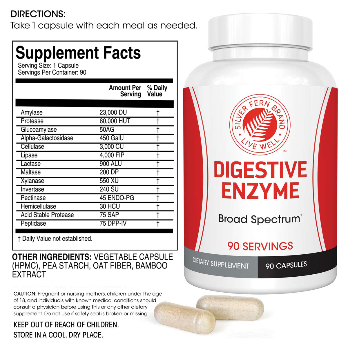 Digestive Enzyme with 100% pH Coverage - 90 Servings