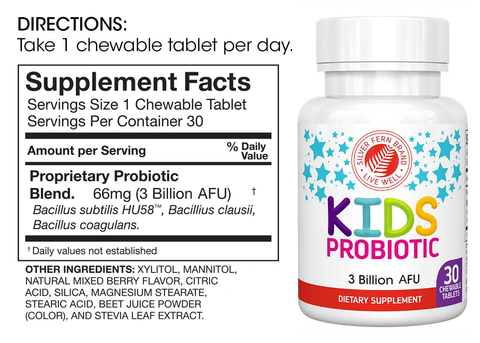 Kids Probiotic Supplement - 30 Chewable Tablets